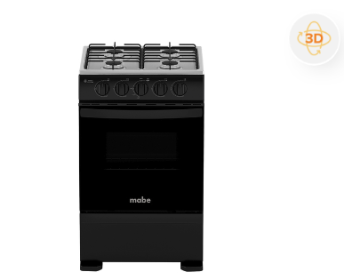 Cocina de Piso a Gas 51 cm Negro Mabe - CMC5100NA1